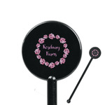 Farm House 5.5" Round Plastic Stir Sticks - Black - Double Sided (Personalized)