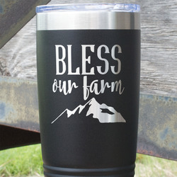 Farm House 20 oz Stainless Steel Tumbler - Black - Double Sided (Personalized)