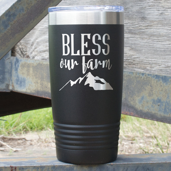 Custom Farm House 20 oz Stainless Steel Tumbler - Black - Double Sided (Personalized)
