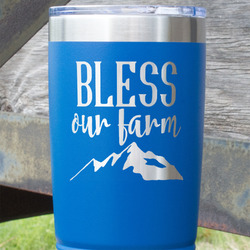 Farm House 20 oz Stainless Steel Tumbler - Royal Blue - Double Sided (Personalized)