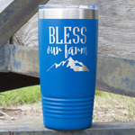 Farm House 20 oz Stainless Steel Tumbler - Royal Blue - Single Sided
