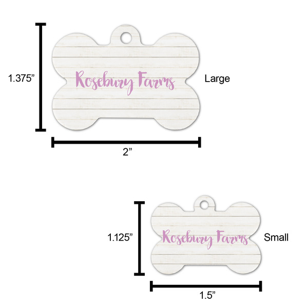Farm House Bone Shaped Dog ID Tag - Large - Scale