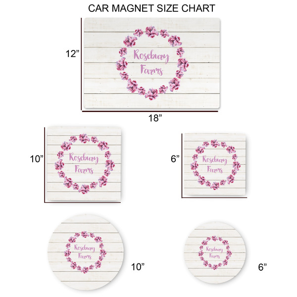 Farm House Car Magnets - SIZE CHART