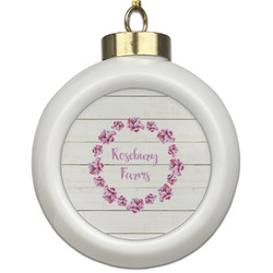Farm House Ceramic Ball Ornament (Personalized)