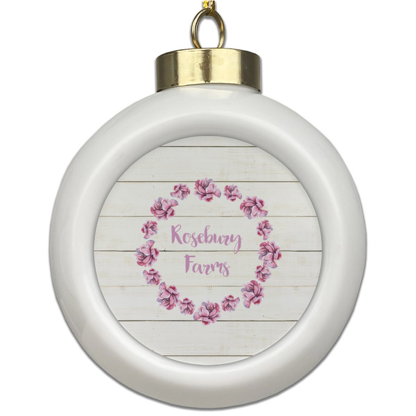 Custom Farm House Ceramic Ball Ornament (Personalized)