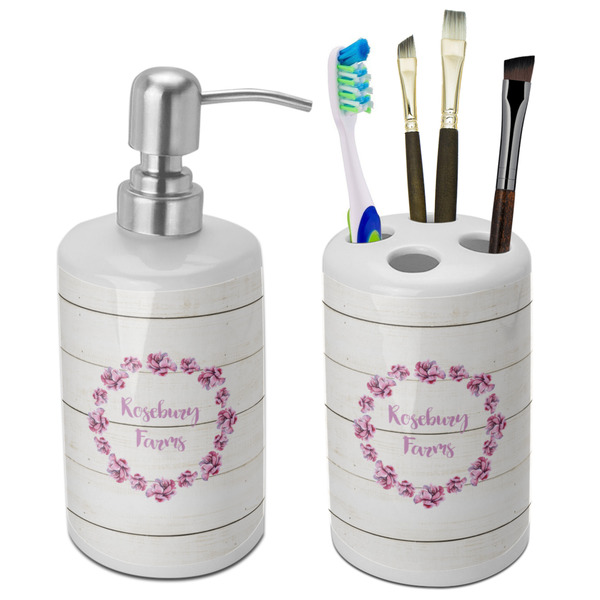 Custom Farm House Ceramic Bathroom Accessories Set (Personalized)