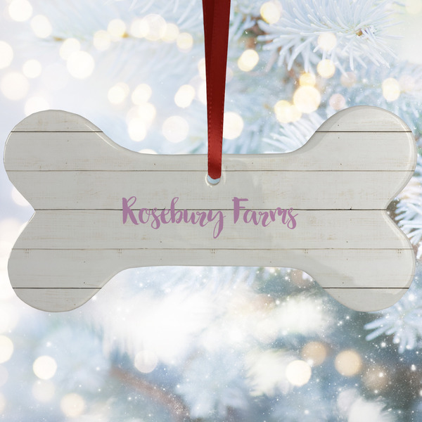 Custom Farm House Ceramic Dog Ornament w/ Name or Text