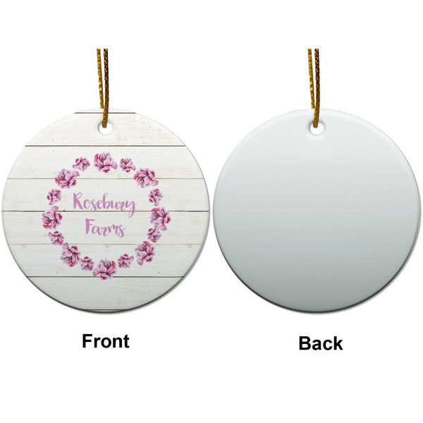 Farm House Ceramic Flat Ornament - Circle Front & Back (APPROVAL)