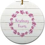 Farm House Round Ceramic Ornament w/ Name or Text