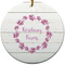 Farm House Round Ceramic Ornament w/ Name or Text