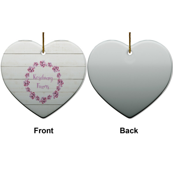 Farm House Ceramic Flat Ornament - Heart Front & Back (APPROVAL)