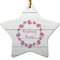 Farm House Star Ceramic Ornament w/ Name or Text
