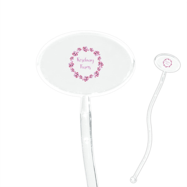 Custom Farm House 7" Oval Plastic Stir Sticks - Clear (Personalized)