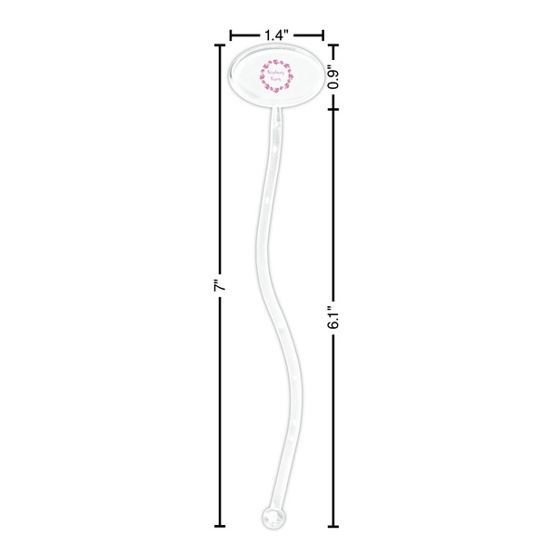 Farm House Clear Plastic 7" Stir Stick - Oval - Dimensions