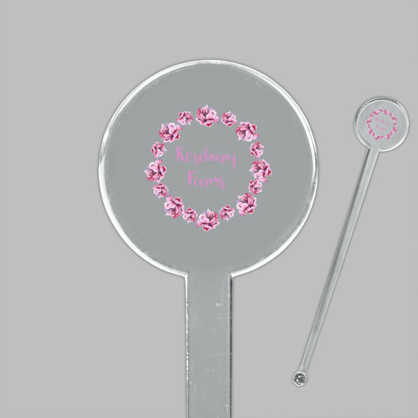 Farm House Clear Plastic 7" Stir Stick - Round - Closeup