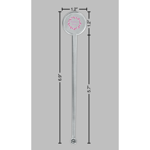 Farm House Clear Plastic 7" Stir Stick - Round - Dimensions