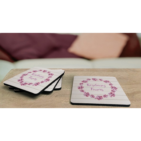 Farm House Coaster Rubber Back - On Coffee Table