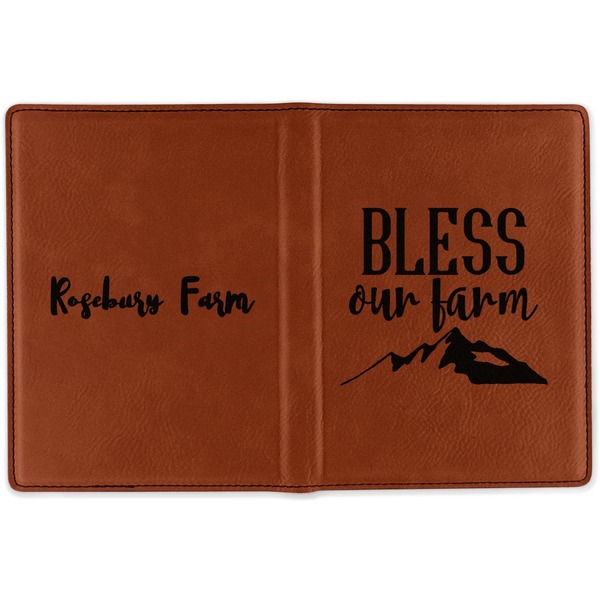 Farm House Cognac Leather Passport Holder Outside Double Sided - Apvl