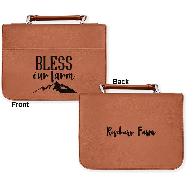 Farm House Cognac Leatherette Bible Covers - Large Double Sided Apvl