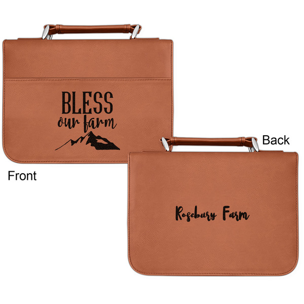 Farm House Cognac Leatherette Bible Covers - Small Double Sided Apvl