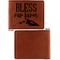 Farm House Cognac Leatherette Bifold Wallets - Front and Back Single Sided - Apvl