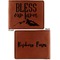 Farm House Cognac Leatherette Bifold Wallets - Front and Back