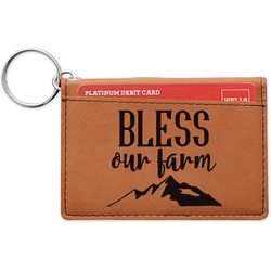 Farm House Leatherette Keychain ID Holder - Double Sided (Personalized)