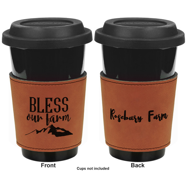 Farm House Cognac Leatherette Mug Sleeve - Double Sided Apvl