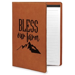 Farm House Leatherette Portfolio with Notepad (Personalized)