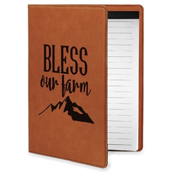 Farm House Leatherette Portfolio with Notepad - Small - Double Sided (Personalized)