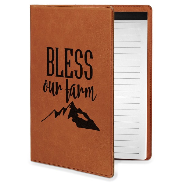 Custom Farm House Leatherette Portfolio with Notepad - Small - Double Sided (Personalized)