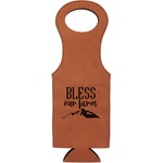 Farm House Leatherette Wine Tote - Double Sided (Personalized)