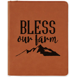 Farm House Leatherette Zipper Portfolio with Notepad - Double Sided (Personalized)
