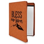 Farm House Leatherette Zipper Portfolio with Notepad - Single Sided