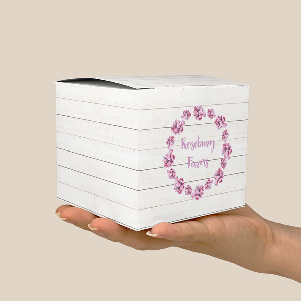 Farm House Cube Favor Gift Box - On Hand - Scale View