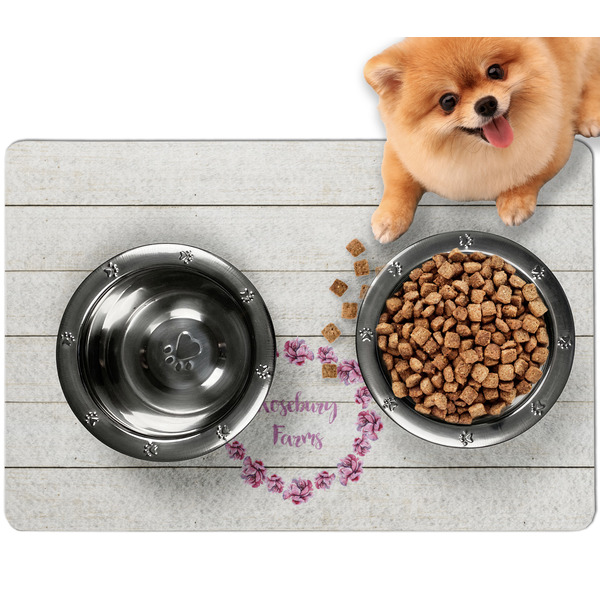Custom Farm House Dog Food Mat - Small w/ Name or Text