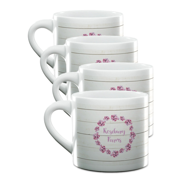 Custom Farm House Double Shot Espresso Cups - Set of 4 (Personalized)
