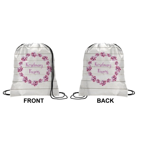 Farm House Drawstring Backpack Front & Back Medium