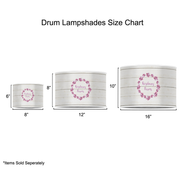 Farm House Drum Lampshades - Sizing Chart