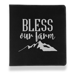 Farm House Leather Binder - 1" - Black (Personalized)