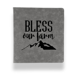 Farm House Leather Binder - 1" - Grey (Personalized)