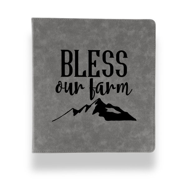 Farm House Leather Binder - 1" - Grey - Front View