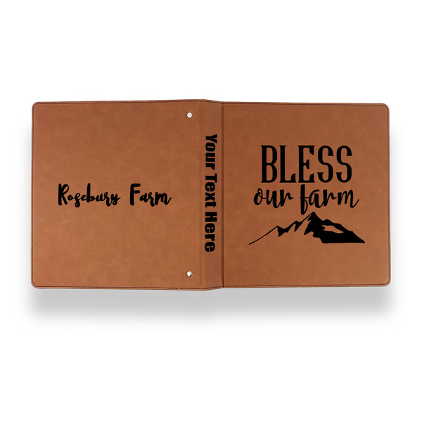 Farm House Leather Binder - 1" - Rawhide - Back Spine Front View