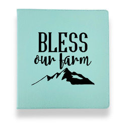Farm House Leather Binder - 1" - Teal (Personalized)