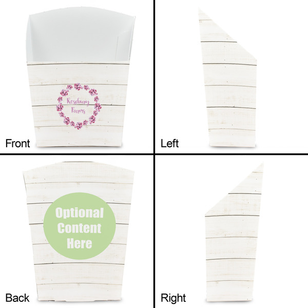 Farm House French Fry Favor Box - Front & Back View