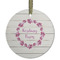 Farm House Frosted Glass Ornament - Round