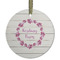 Farm House Flat Glass Ornament - Round w/ Name or Text