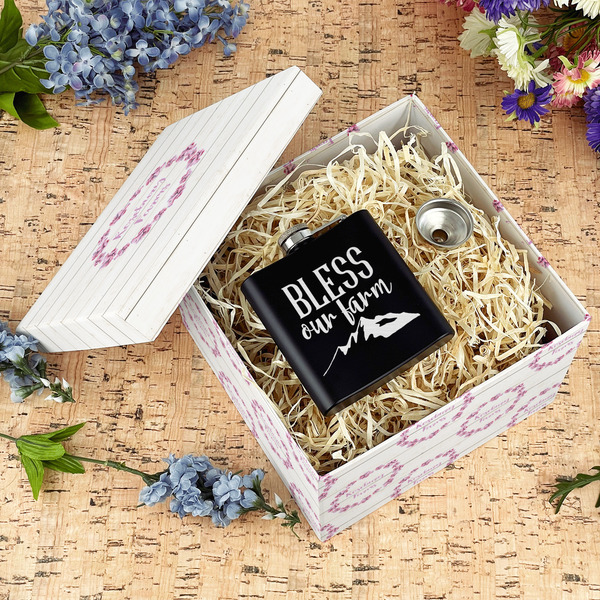 Farm House Gift Boxes with Lid - Canvas Wrapped - Large - In Context