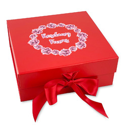 Farm House Gift Box with Magnetic Lid - Red (Personalized)