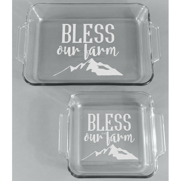Farm House Glass Baking Dish Set - FRONT